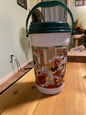 Large Disney Parks Christmas Scene Food/Drink Pail Container Made in USA