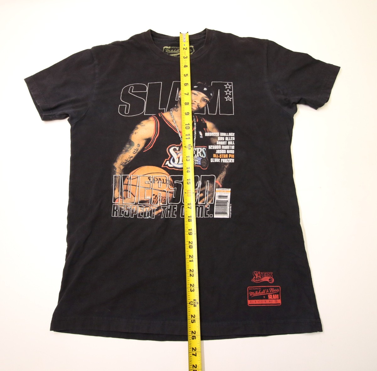 Allen Iverson Slam Magazine Mitchell Ness T-Shirt M Fits S Faded