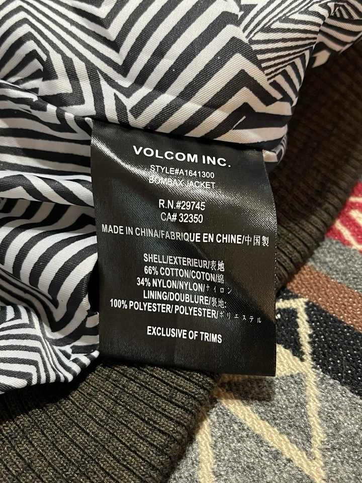 Chaqueta de bombardero Volcom Mocha marrón Bombax surf monopatín talla M para hombre T42 Foto 3 de 4