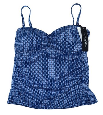 La Blanca Charmed Coast Textured Convertible Tankini Top Bathing Suit 10 NWT