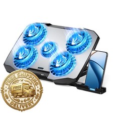 AIMIUZI Laptop Cooling Pad 5 Quiet Fans for 12-15.6 Inch 5 Height Adjustable 2
