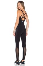 Alo Yoga Rebel Unitard Jumpsuit M Medium Discontinued Model Black / Black Glossy