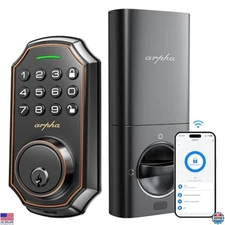 WiFi Smart Keyless Entry Door Lock, Keypad Deadbolt, Voice Control, Auto Lock