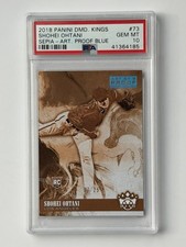 2018 PANINI DIAMOND KINGS SHOHEI OHTANI #73 SEPIA ART PROOF BLUE PSA 10 GEM MINT