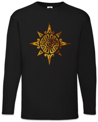 Aztec Power Langarm T-Shirt Indianer Indian American Azteken Sign Zeichen Maya