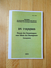 Dienstvorschrift Grenze DDR Grenzposten, Grenztruppen, NVA, DV 718/0/008