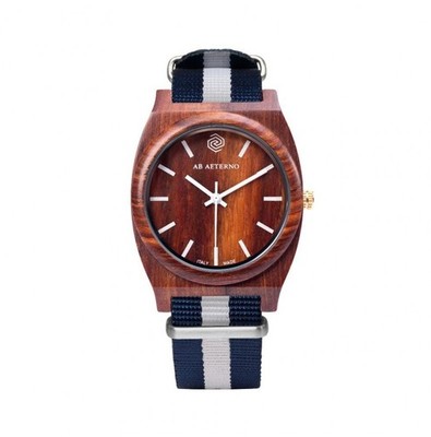 AB AETERNO ''Dusk'' Red Sandalwood Swiss Quartz White Unisex Watch