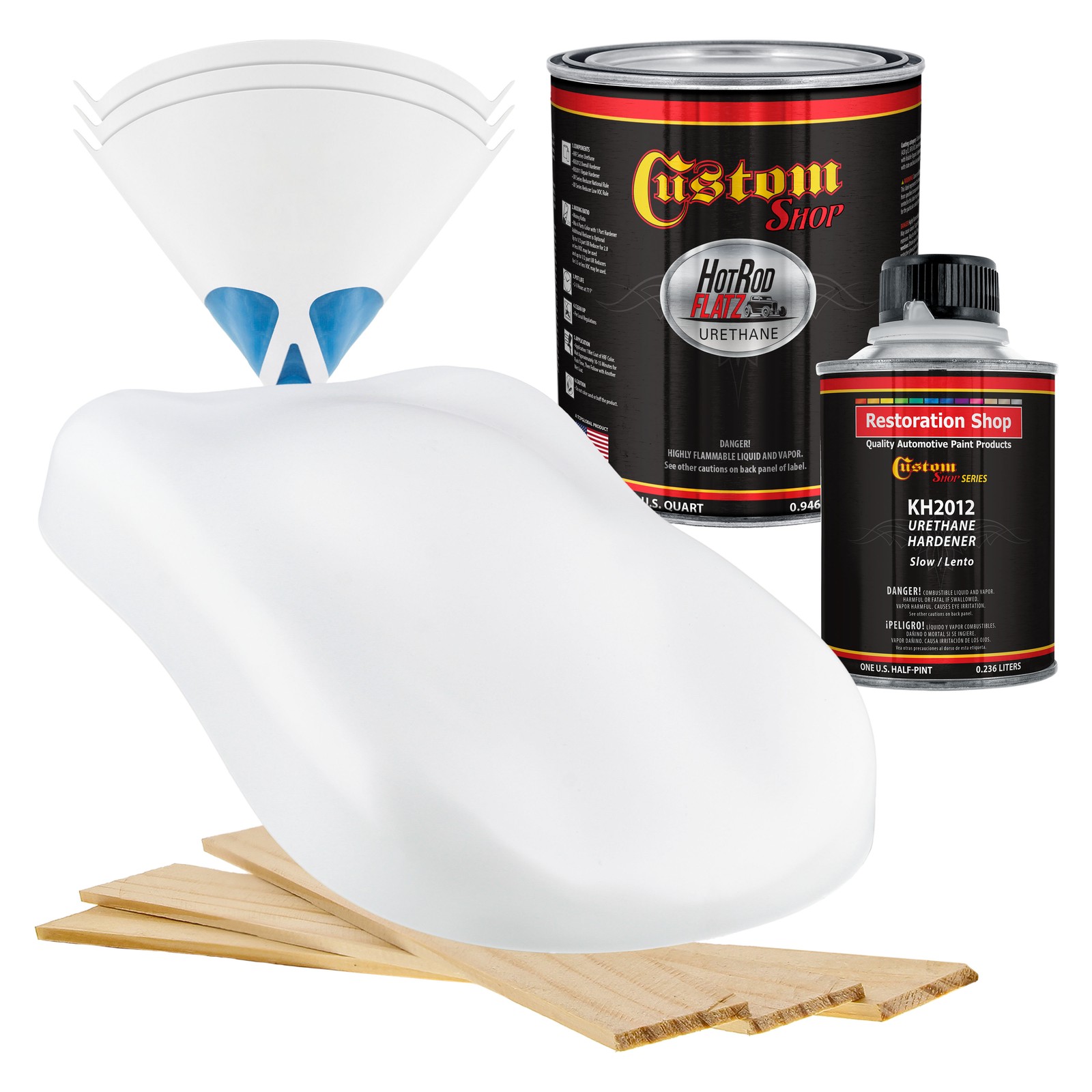 HOT ROD FLATZ CHAMPIONSHIP WHITE Quart Kit URETHANE Flat Auto Paint Kit  