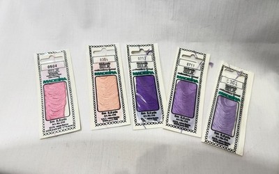 5 Pkgs Madeira SILK Embroidery Floss Thread NEW Purples Pink Orange 5.5 yd ea