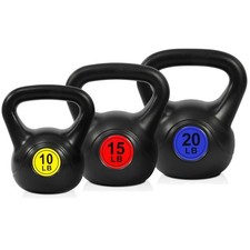 Vinyl Kettlebell Set - 10lb, 15lb, 20lb