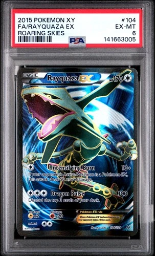2015 POKEMON XY ROARING SKIES #104 FULL ART/RAYQUAZA EX PSA 6