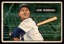 1951 Bowman #55 GENE HERMANSKI  Brooklyn Dodgers  VG (Corner Crease TL)