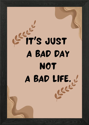 Inspirierendes Zitat: Bad Day, Not L gerahmtes Wandbild Poster Leinwanddruck Bild