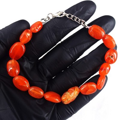 Wirklich wunderbares 94,00 kt schönstes Onyx bestes Perlen Armband RK 10 E783