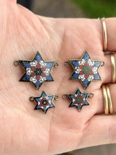 Antique Victorian Enamel Stars Pendant Jewellery Making Broken Bracelet