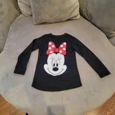 Disney Jumping Beans Black Minnie Mouse Glittery Sweatshirt Size 6
