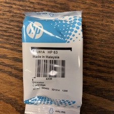 Genuine HP 63 Tri-Color Ink Cartridge in Foil Bag  F6U61A  2023