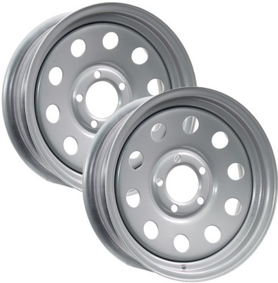 2-Pack Trailer Rim 15X5 15 Inch 5 Lug On 4.5 Center Silver Grey Modular Wheel