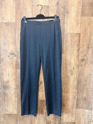 Marks & Spencer grey straight leg trousers classic smart workwear UK 14
