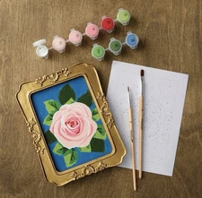 Artist's Loft Paint By Number Framed Mini Kit Artist Art Pink Rose Flower 🌸 New