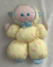 Vintage Fisher Price Yellow Slumber Babies Plush Baby Doll
