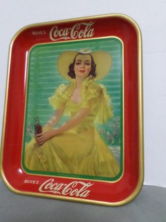 Rare original 1938 French Canadian Coca Cola COKE serving tray