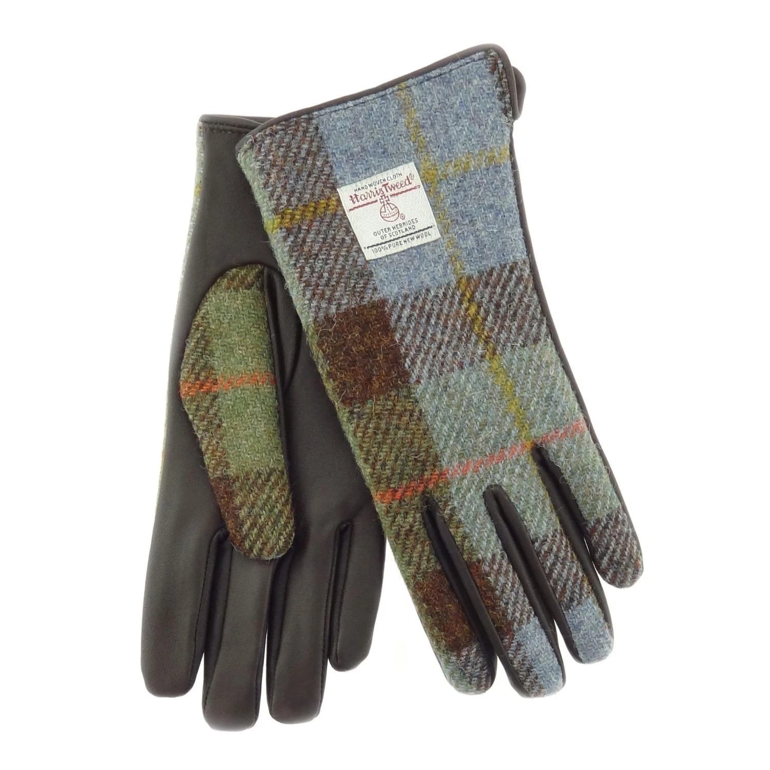 Glen Appin of Scotland Ladies Boxed Harris Tweed Leather &Scottish Tartan Gloves