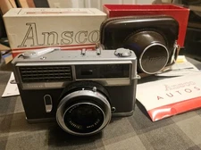 Ansco Autoset 35mm Camera Rokkor f 2.8 Lens Original Box And Manuals Tested 