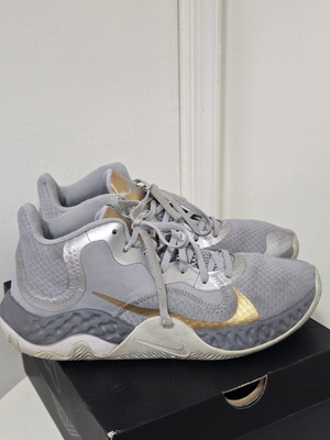 Nike Renew Elevate CK2669-007 Gray Silver Gold Basketball Shoes Sneakers Mens 9