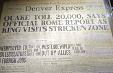 JAN 14, 1915 NEWSPAPER PG #1056- 130,000 DEAD IN AVEZZANO ITALY EARTHQUAKE- 4PG