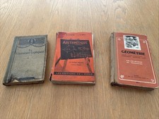 3 Livres Anciens Manuels Géométrie Ligel- Arithmétique Courtet -littérature Expl
