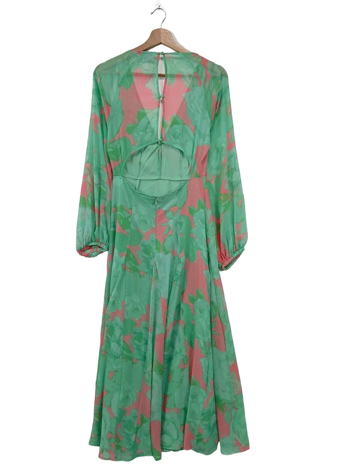 ASOS Vestido de Verano Mujeres Vestido Talla EU 36 verde-rosa elegante - Imagen 2 de 4