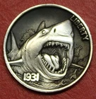 HOBO Buffalo Nickel Great White Shark Real US Nickel