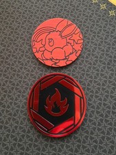 Pokemon TCG M&uuml;nze - Evoli XL Coin - Rot Holo - Feuer XL Coin