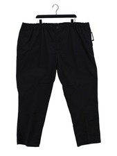 D555 Men's Trousers W 46 in Black Polyester with Cotton Straight Chino