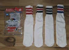 Vtg Fruit of the Loom Athletic Tube Socks Over Calf Striped Mens 10-13 NEW OPEN 