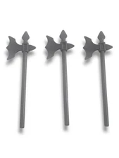 Lot of 3 Lego Ninjago Ninja Elaborate OLD DARK GRAY HALBERD Battle Axe  Weapon
