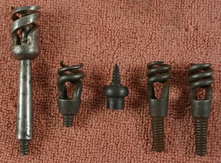 Lot of 4 Civil War Era Musket Wiper Worm and a Bullet Puller
