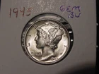 1945 MERCURY DIME GEM BU POPULAR DATE SHIPS FREE