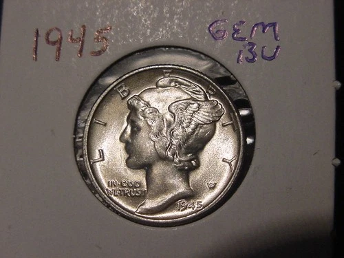 1945 MERCURY DIME GEM BU POPULAR DATE SHIPS FREE