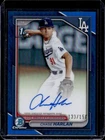 2024 Bowman Draft Chase Harlan Chrome Auto Blue Refractor 1st #133/150