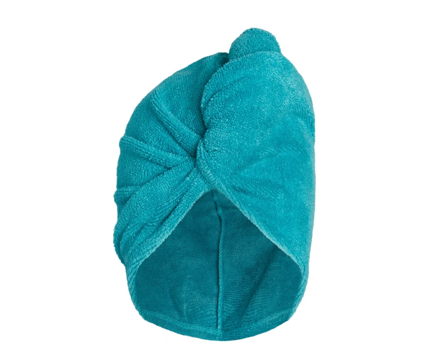 Turbie Twist Microfiber Hair Towel, Kids and Adults, Peacock Blue Free Shipping. - Image 2 of 4