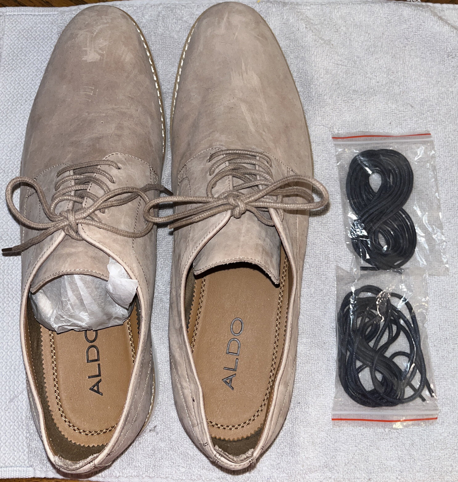 Aldo Oxfords Lace Up Mens Dress Shoes Size 13 Light Brown(Bone)Suede