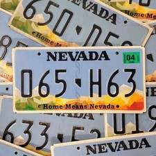 Nevada License Plate FREE 1 Real Random Home Means Nevada NV Tag