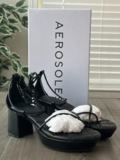 Aerosoles Caramia Comfortable Women's US 7 Lace Up Platform Sandal Black