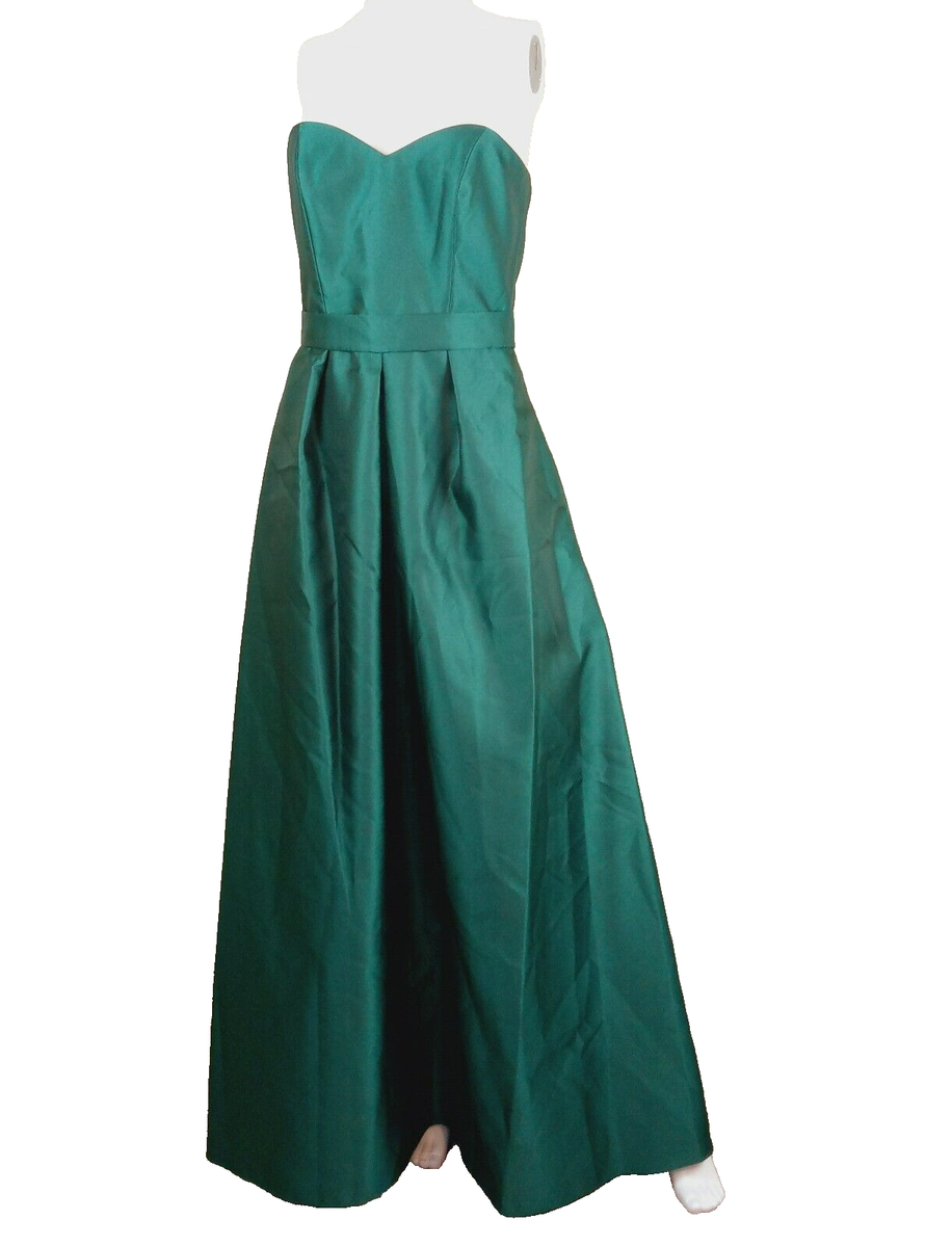Alfred Sung Women's Strapless Dress Size 6 Hunter Green Sweetheart Belted  D755S | eBay
