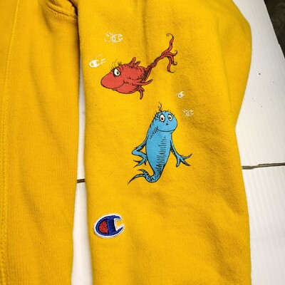 Vintage Champion X Dr Seuss 1 Fish 2 Fish Reverse Weave Jacket