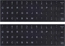 English Keyboard Stickers, 2 Pack Replacement Keyboard Letters Sticker with Whit