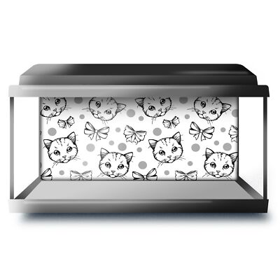 Aquarium Hintergrund 90x45cm BW - Polka Dot Kitten Muster #35873