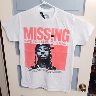 Metro Boomin Missing Have You Seen This Man Medium Shirt White W Tags WN253